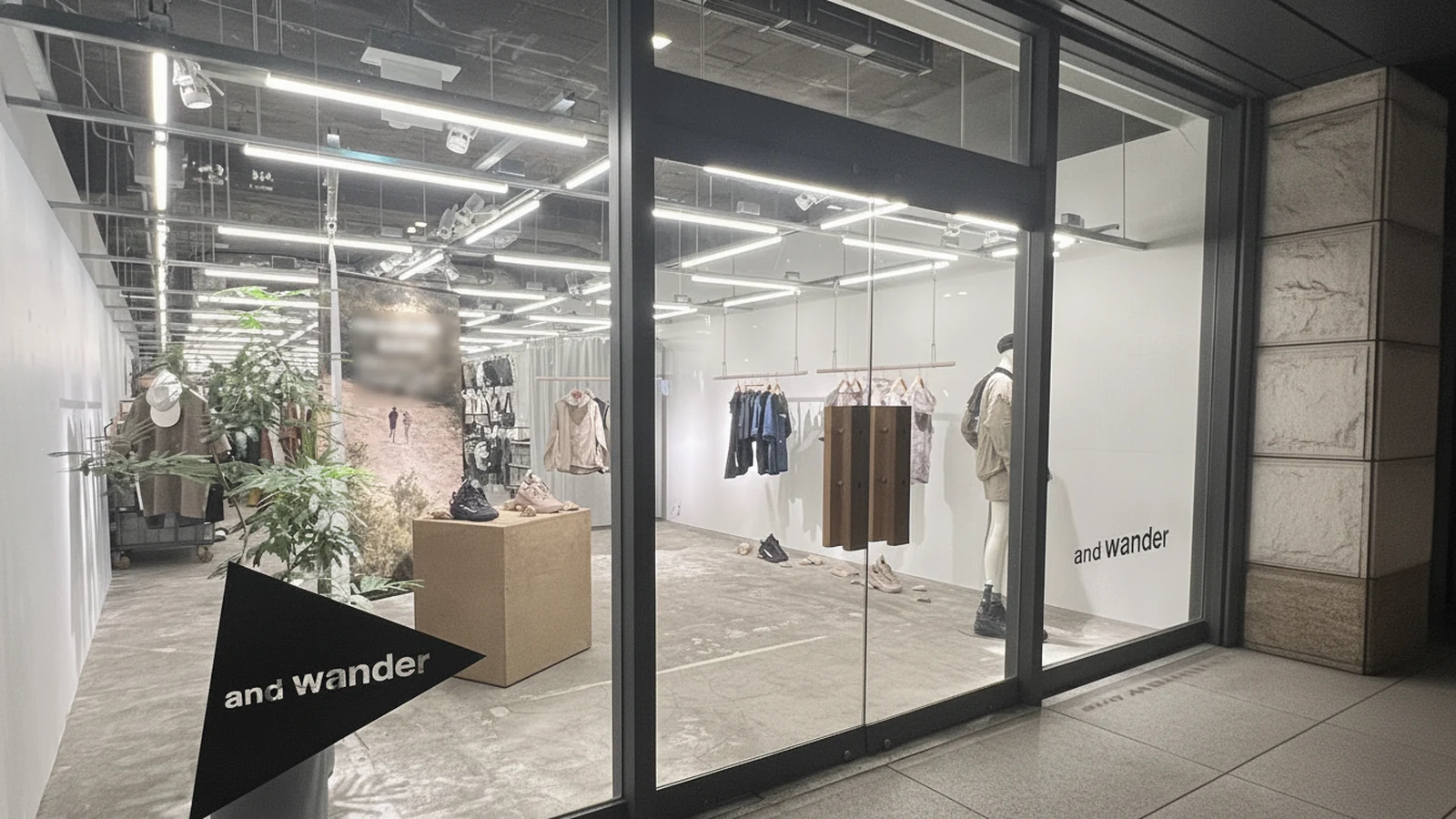 and wander MARUNOUCHI 매장 — 기능 등급 아이콘 시스템이 적용된 진열