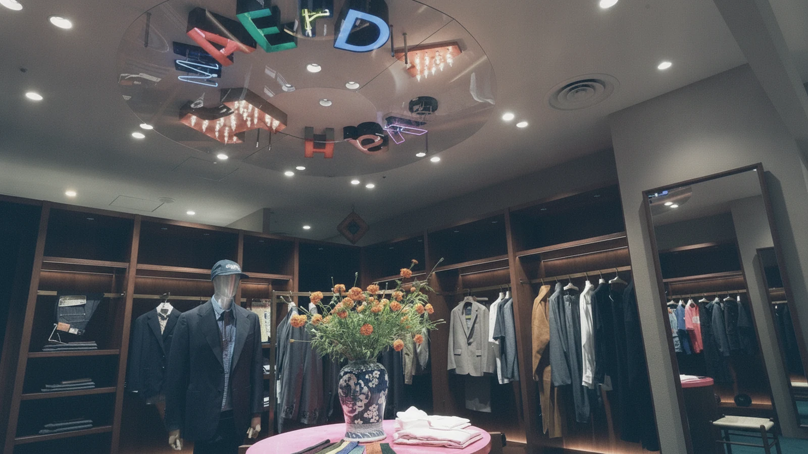 UNITED ARROWS & SONS 시부야 PARCO 매장 — 스트리트와 클래식 드레시 구성이 나뉜 공간